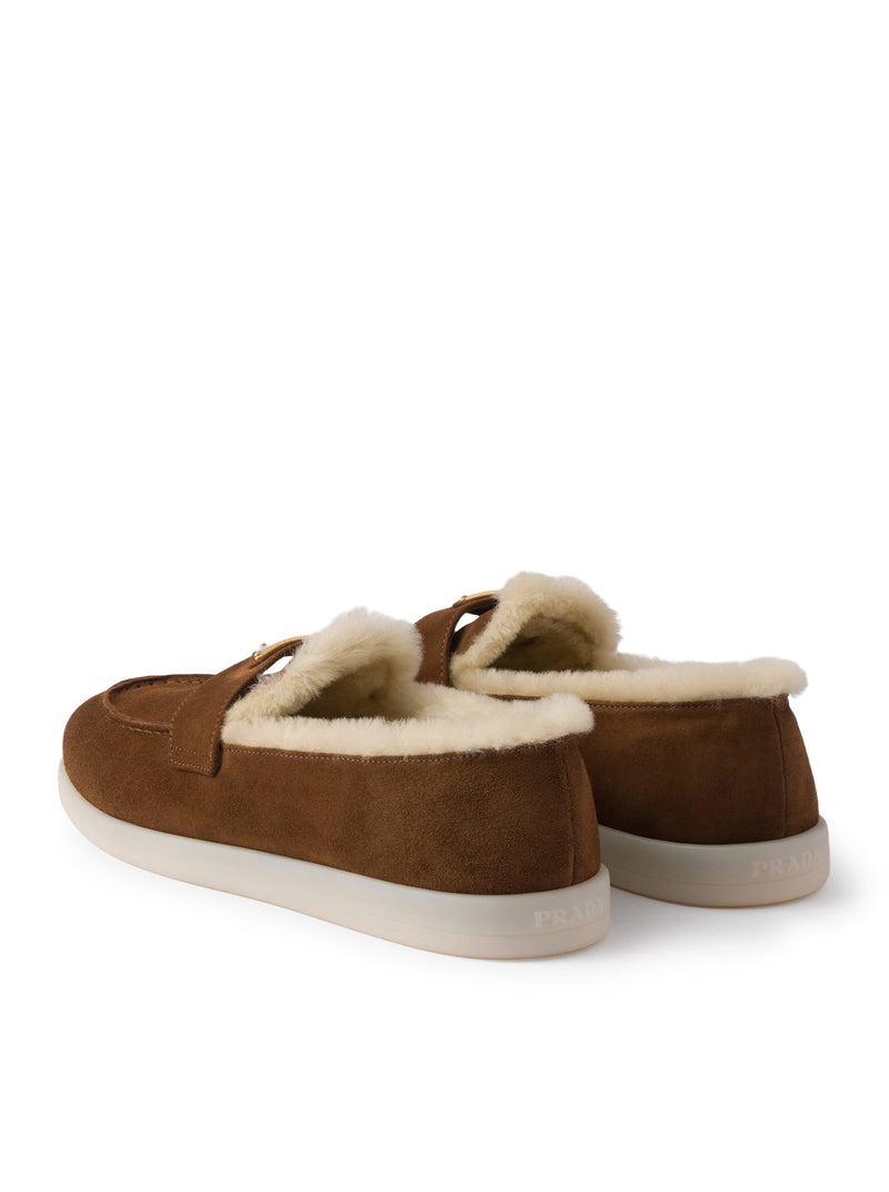 SUEDE AND SHEEPSKIN LOAFERS