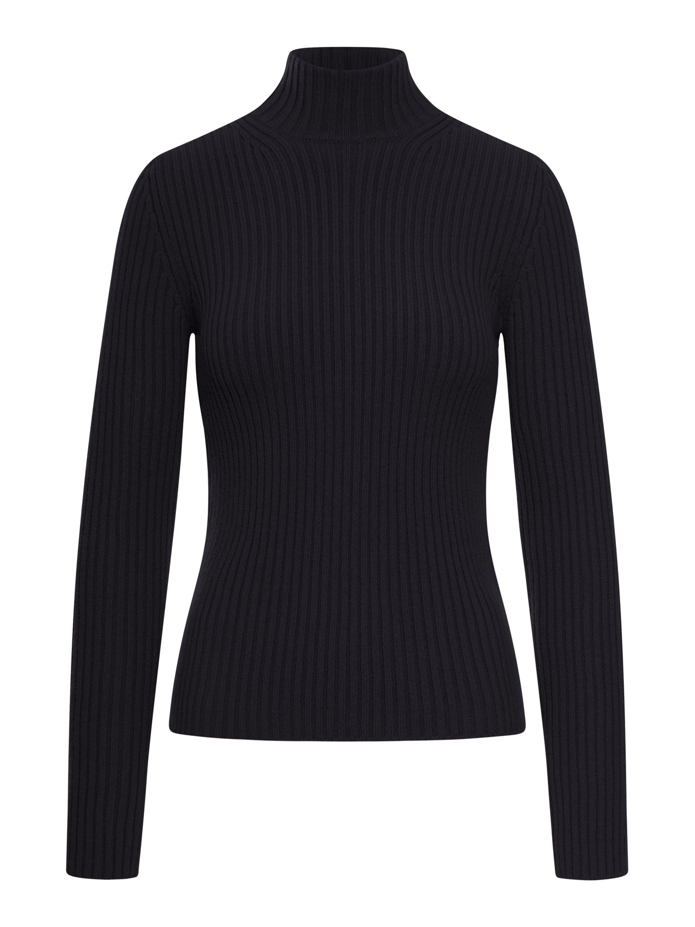 RIBBED WOOL AND CASHMERE TURTLENECK