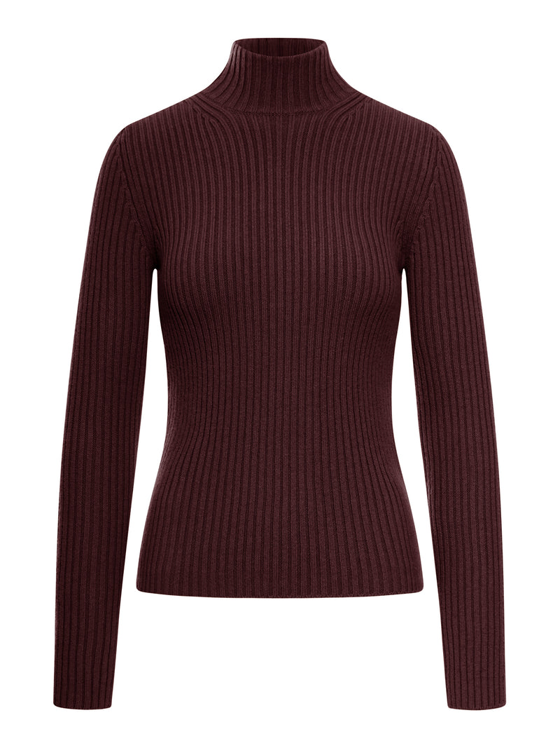 RIBBED WOOL AND CASHMERE TURTLENECK
