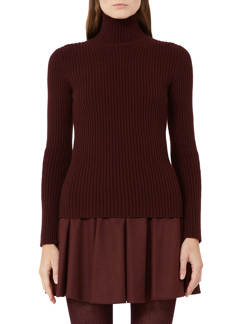 RIBBED WOOL AND CASHMERE TURTLENECK