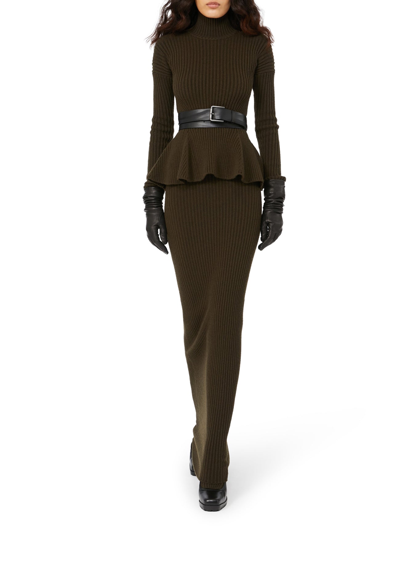 WOOL AND CASHMERE PEPLUS TURTLENECK