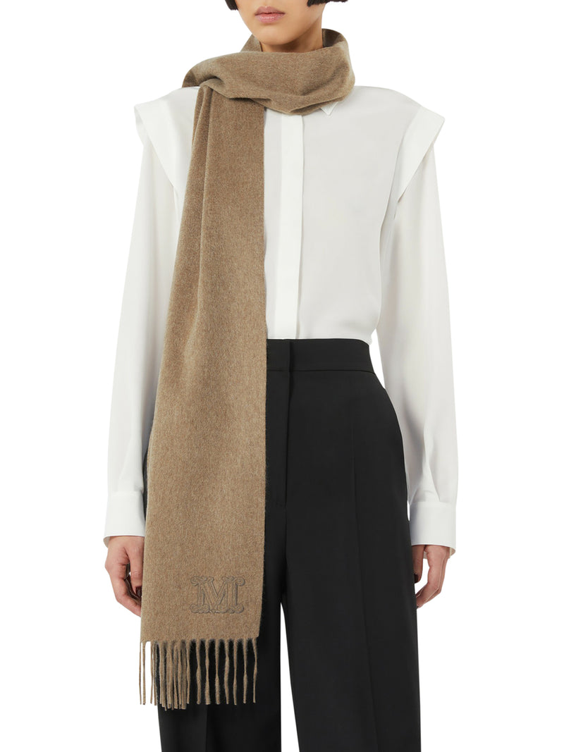 CASHMERE STOLE WITH MONOGRAM EMBROIDERY