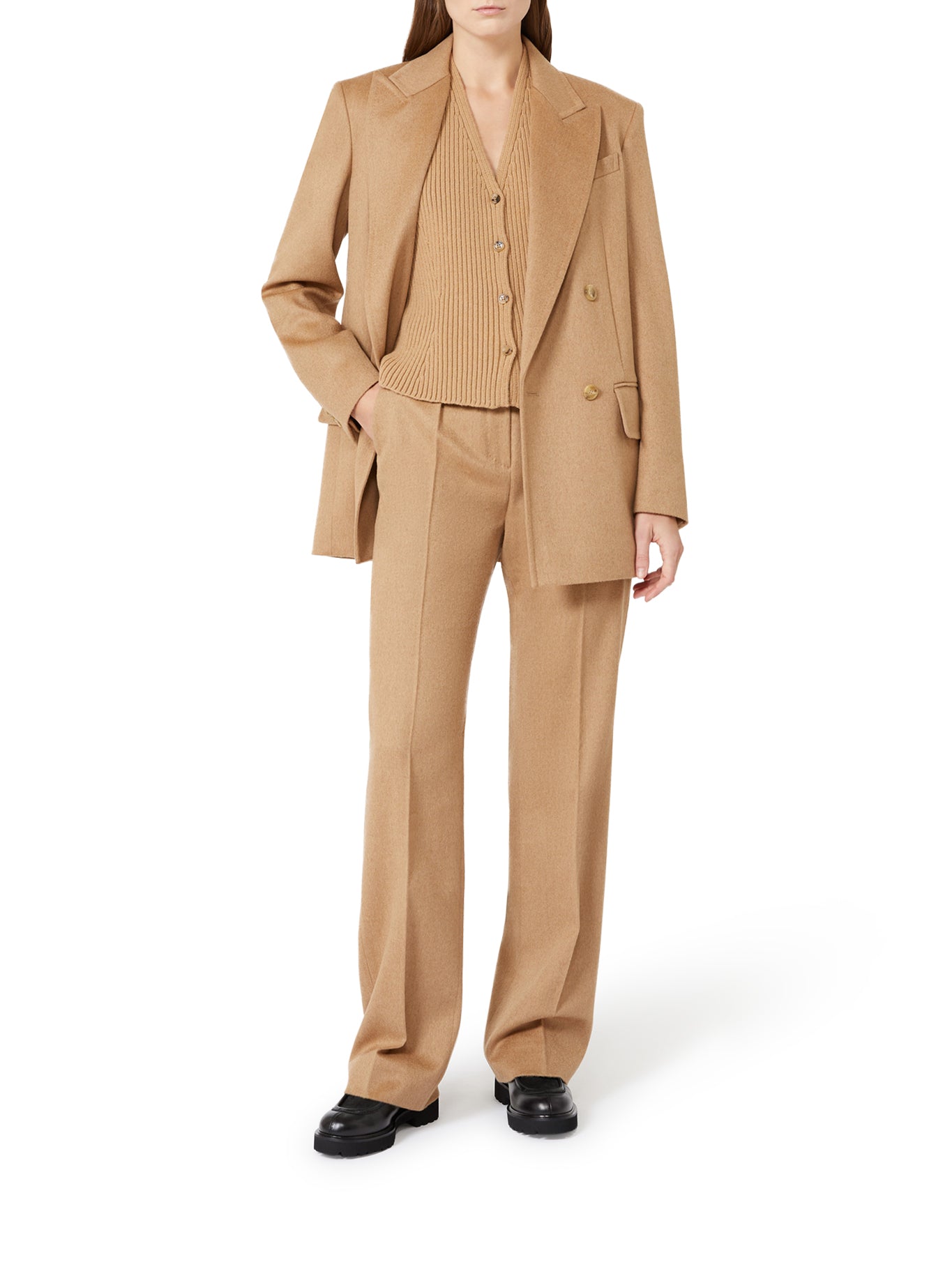 TAILORED CHARCOAL LEATHER TROUSERS