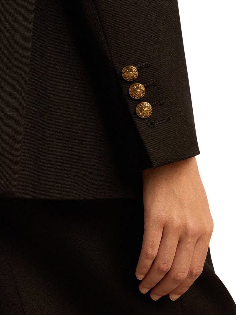 WOMEN`S DOUBLE BREASTED BLAZER IN BLACK