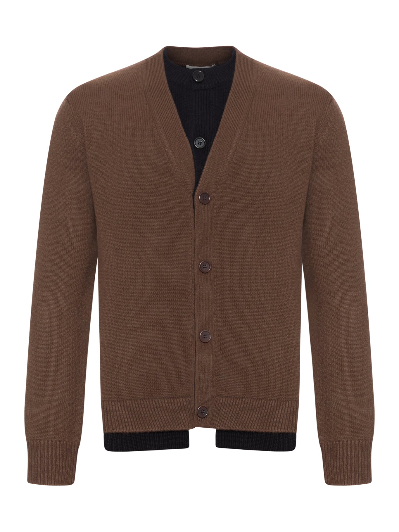 CONTRAST LAYERED CARDIGAN