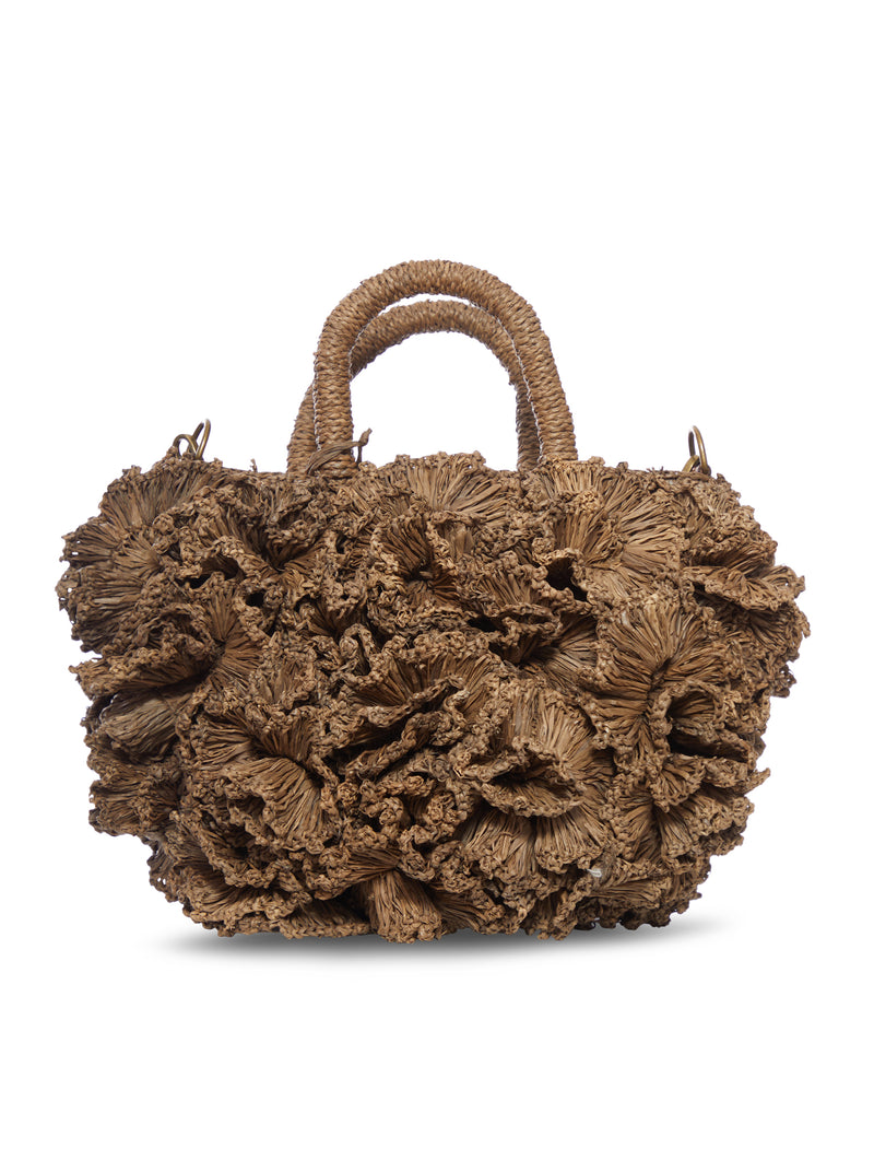 CORAL RAFFIA BAG