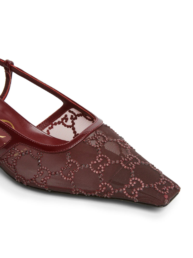 SLINGBACK PUMPS WITH GG CRYSTALS