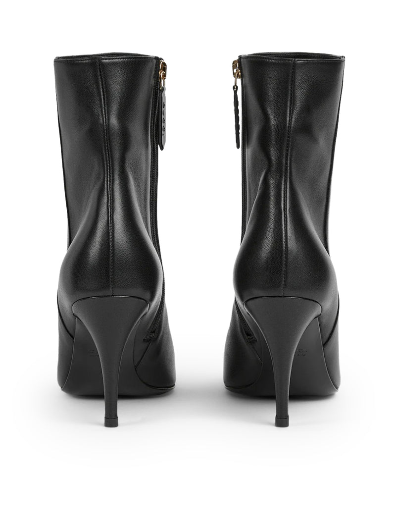 LEATHER ANKLE BOOTS WITH HORSEPIECE