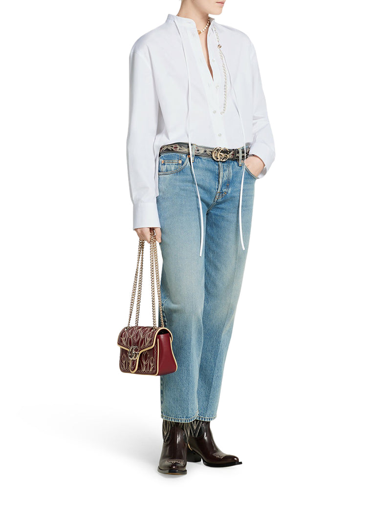 STRAIGHT CUT DENIM TROUSERS