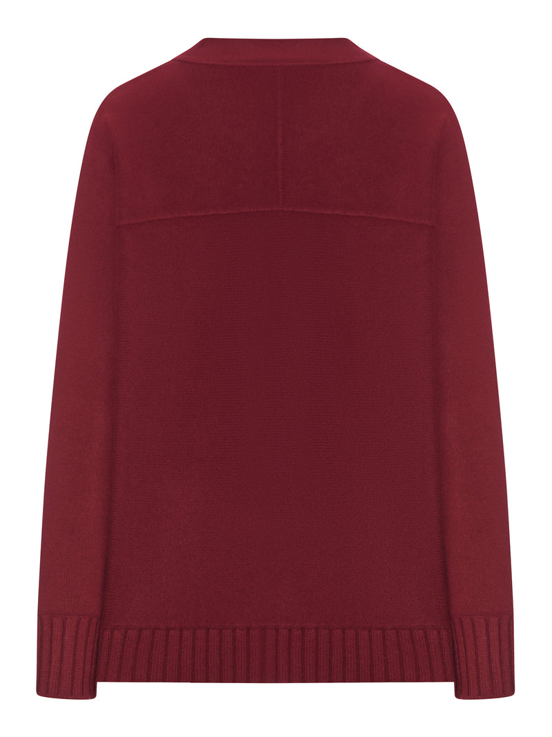 WOOL CARDIGAN WITH GOLDEN CLIPS