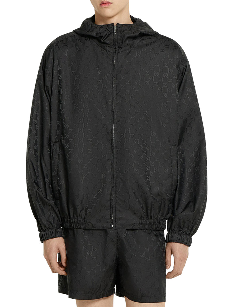 GG JACQUARD NYLON ZIP-UP JACKET
