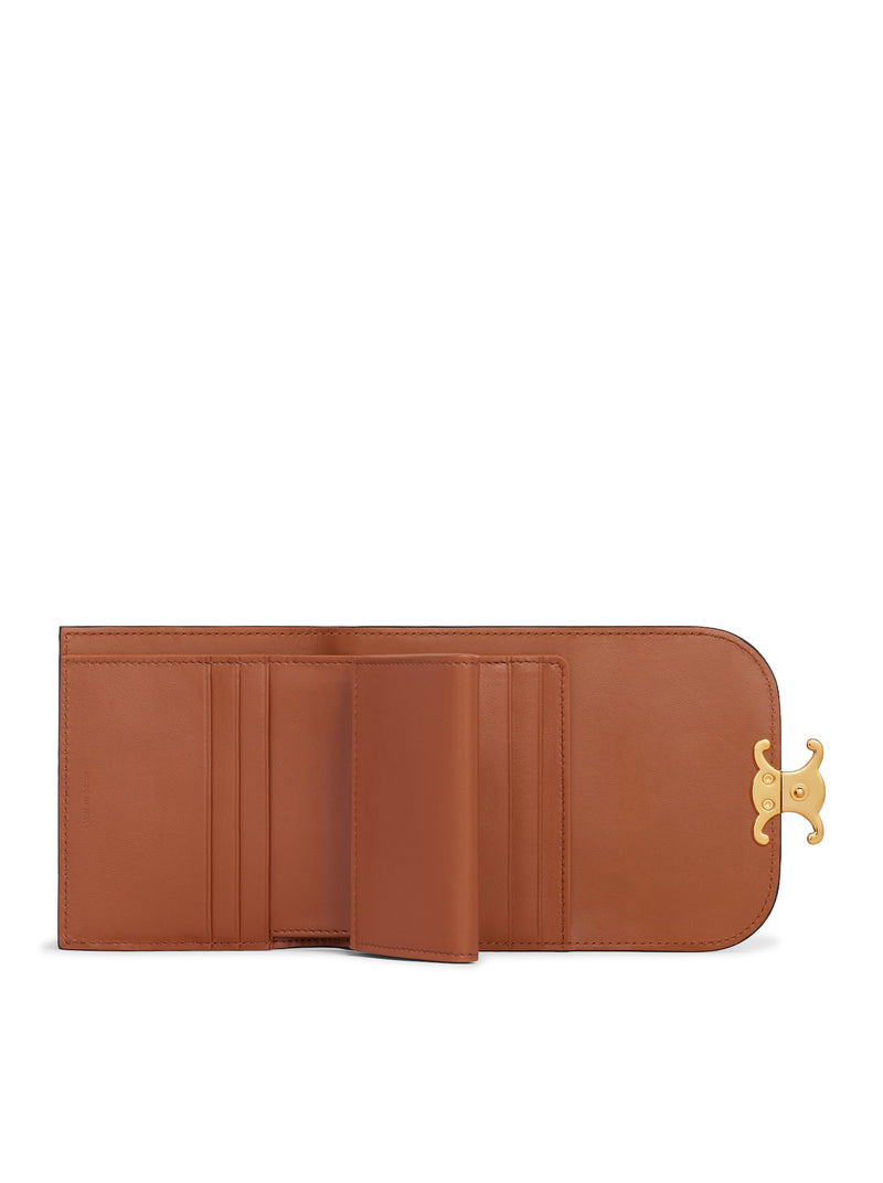 TRIOMPHE SMALL FLAP WALLET IN LEATHER