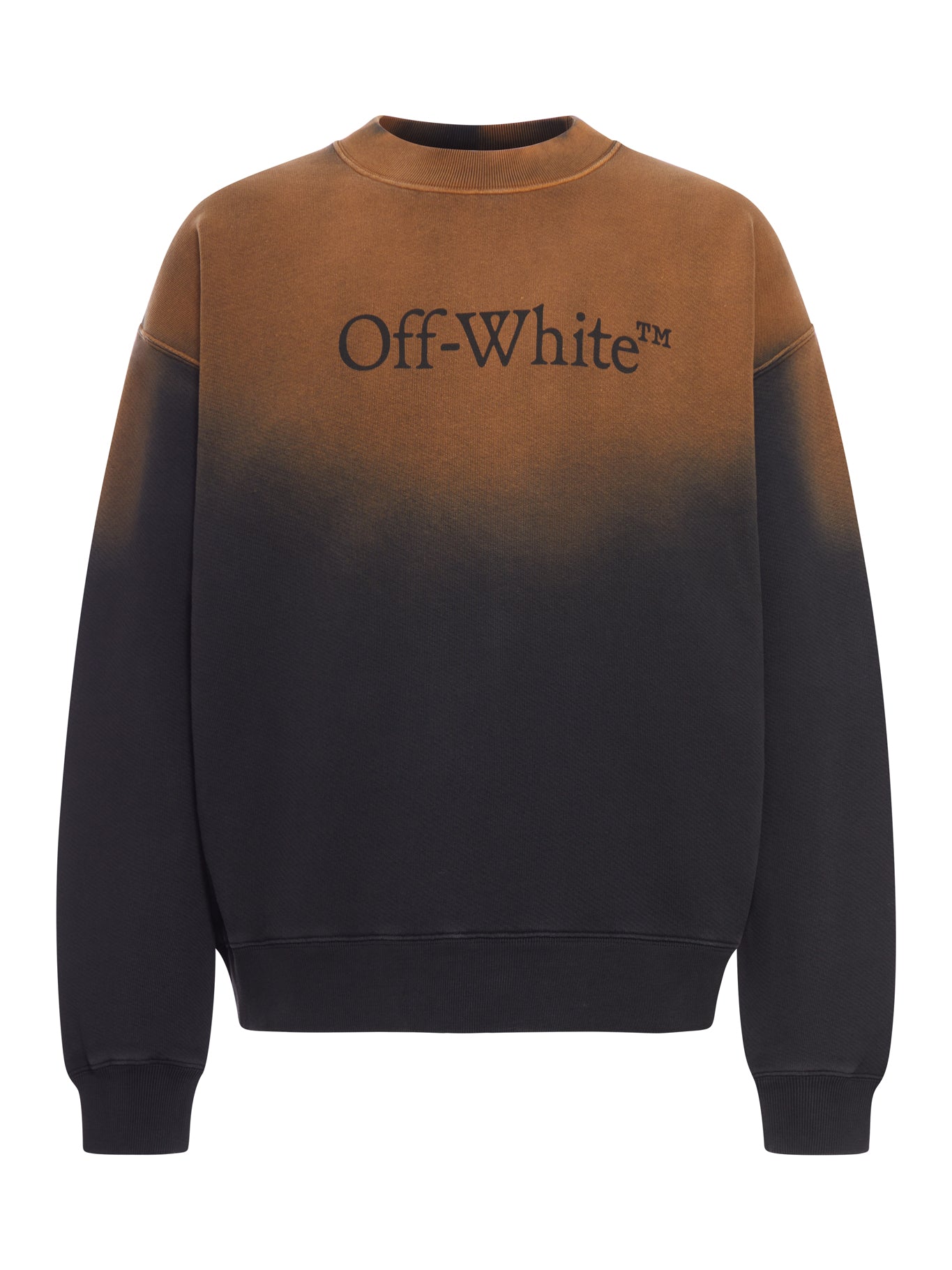 CREW NECK COTTON SWEATSHIRT WITH DEGRADED EFFECT