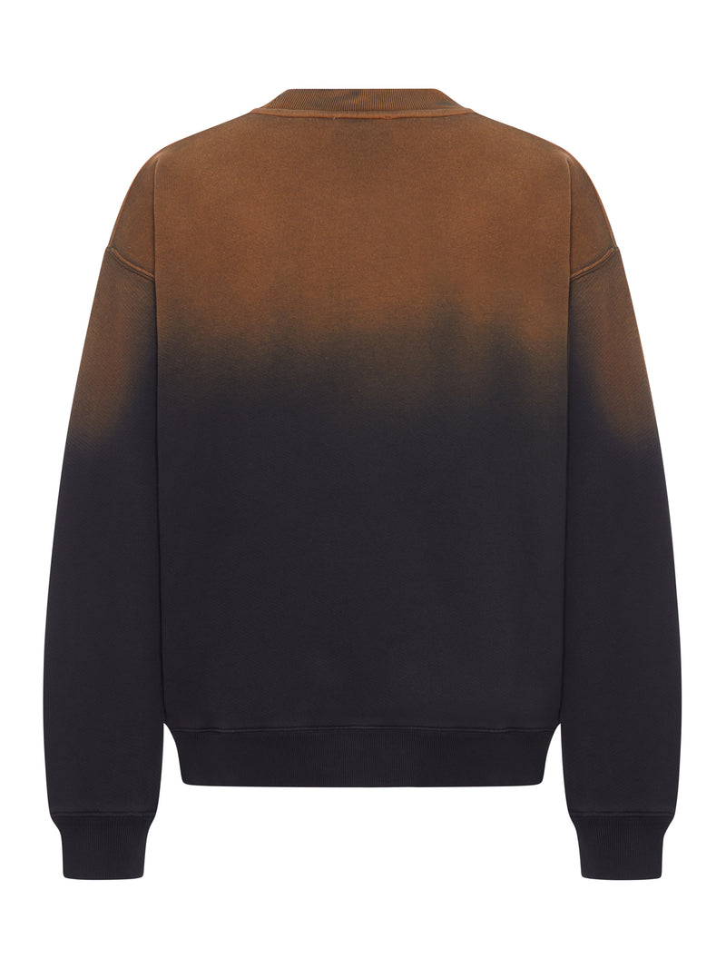CREW NECK COTTON SWEATSHIRT WITH DEGRADED EFFECT
