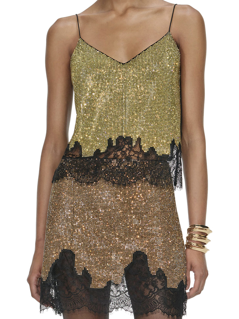 CHAIN TOP WITH CRYSTALS