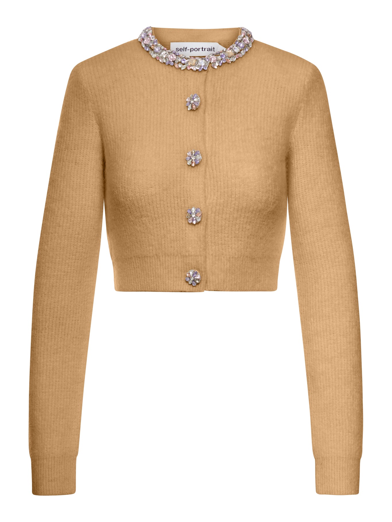 ALPACA CARDIGAN WITH JEWEL DECORATIONS