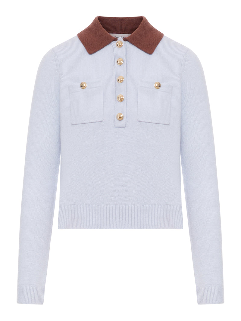 SWEATER WITH CLASSIC CONTRAST COLLAR