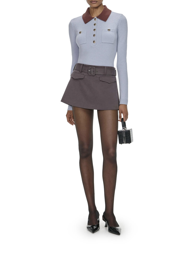 SWEATER WITH CLASSIC CONTRAST COLLAR