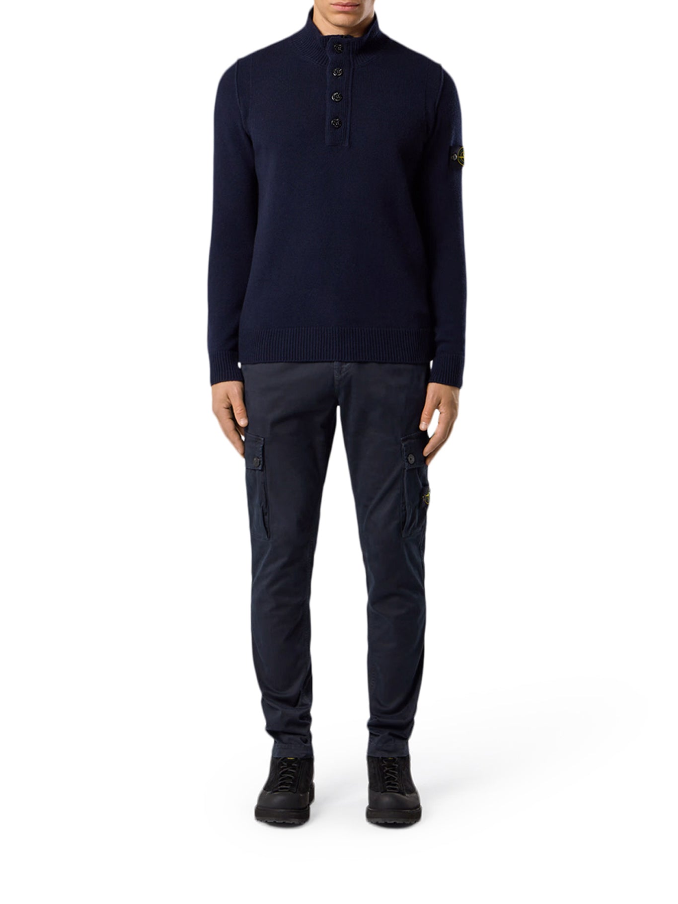 SWEATER WITH SHORT ZIP AND FELT DETAILS