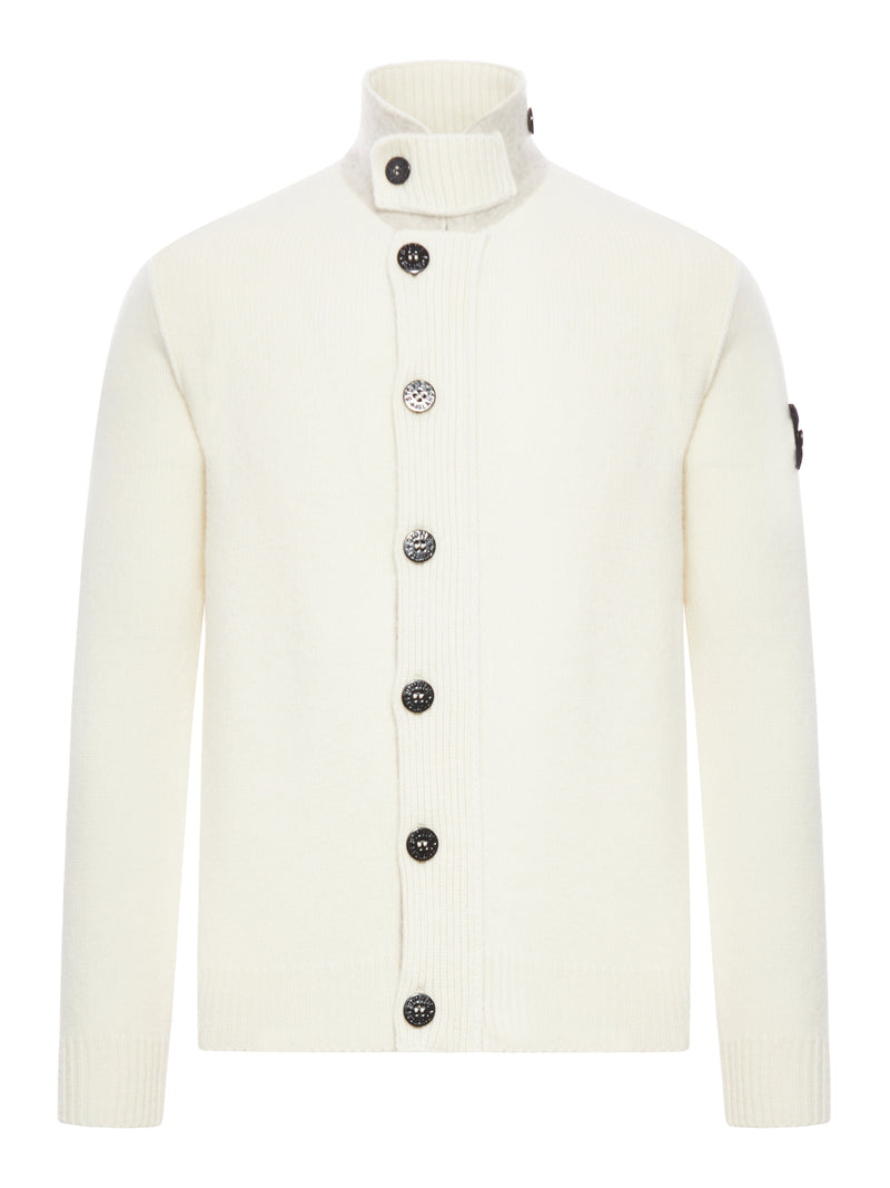 HIGH NECK WOOL CARDIGAN