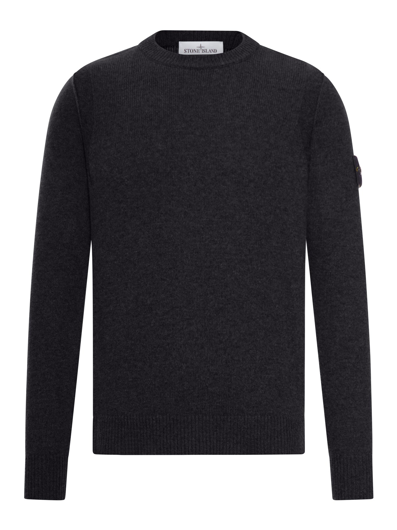 MELANGE EFFECT SWEATER WITH COMPASS LOGO