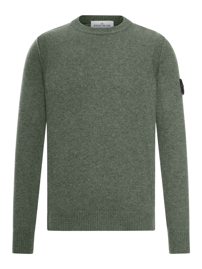 MELANGE EFFECT SWEATER WITH COMPASS LOGO