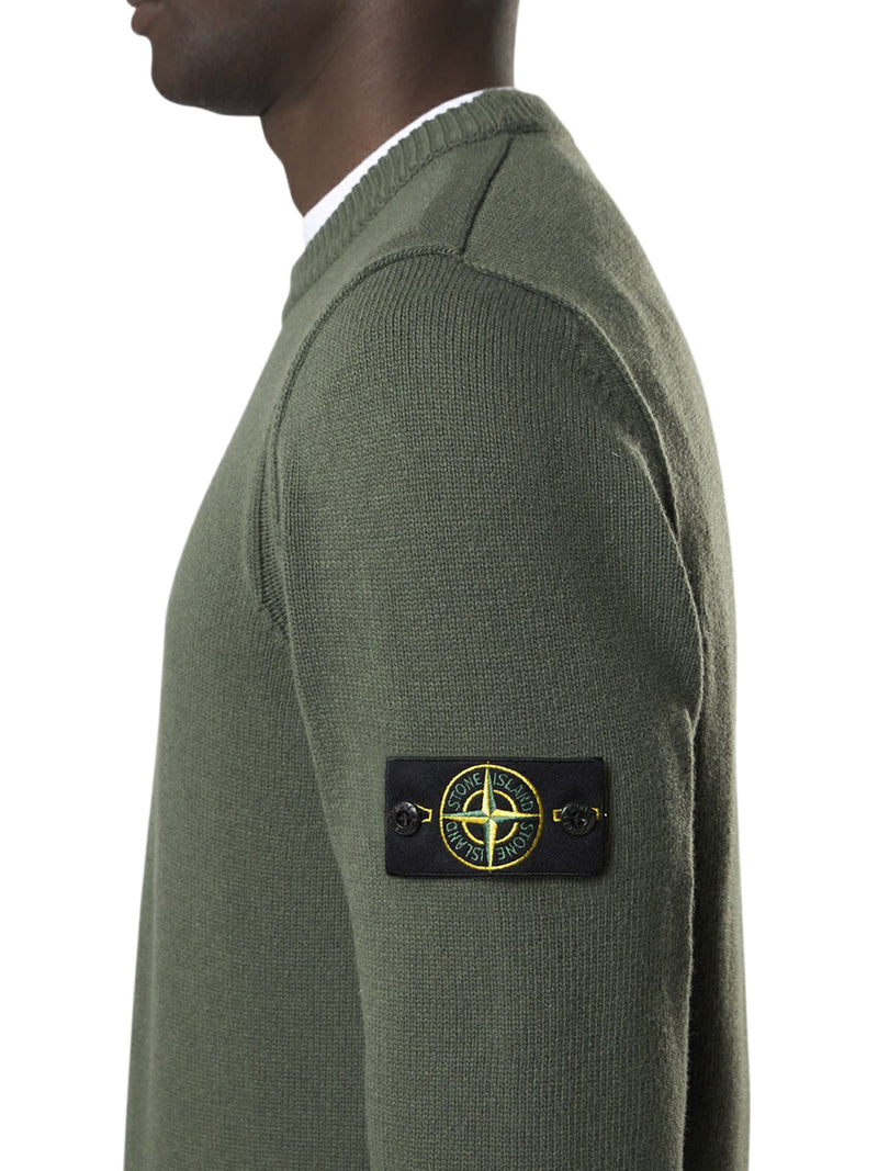 MELANGE EFFECT SWEATER WITH COMPASS LOGO