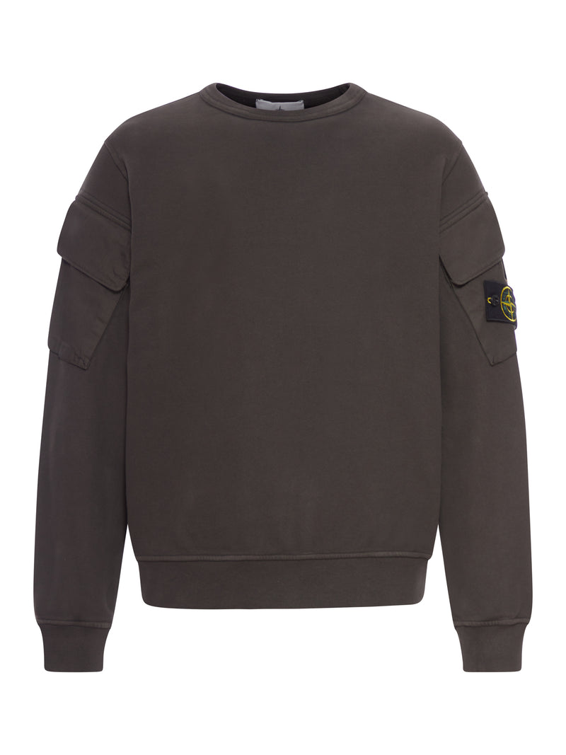 COTTON SWEATSHIRT WITH POCKETS ON THE SLEEVES