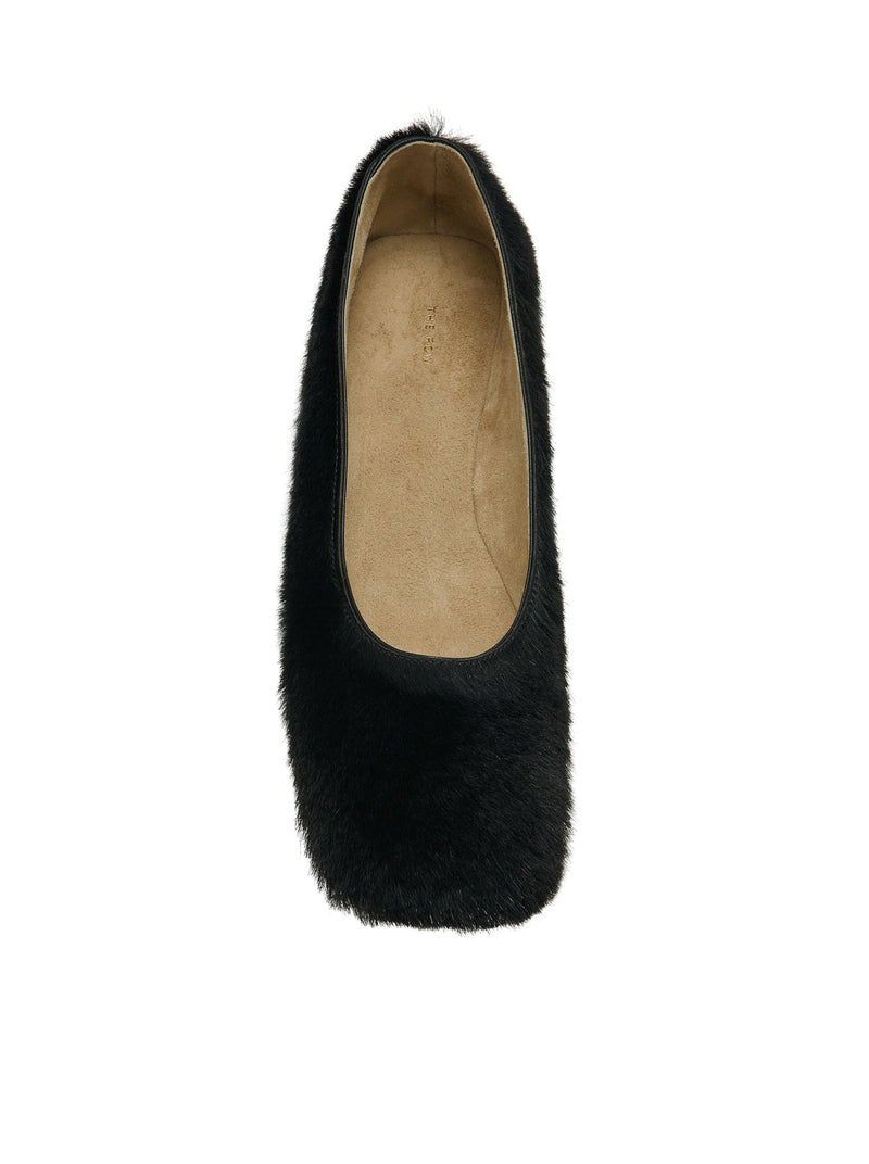 SQUARE BALLET FLAT IN PONY