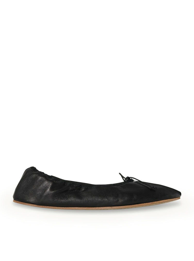 LOW ROUNDED LEATHER BALLERINAS