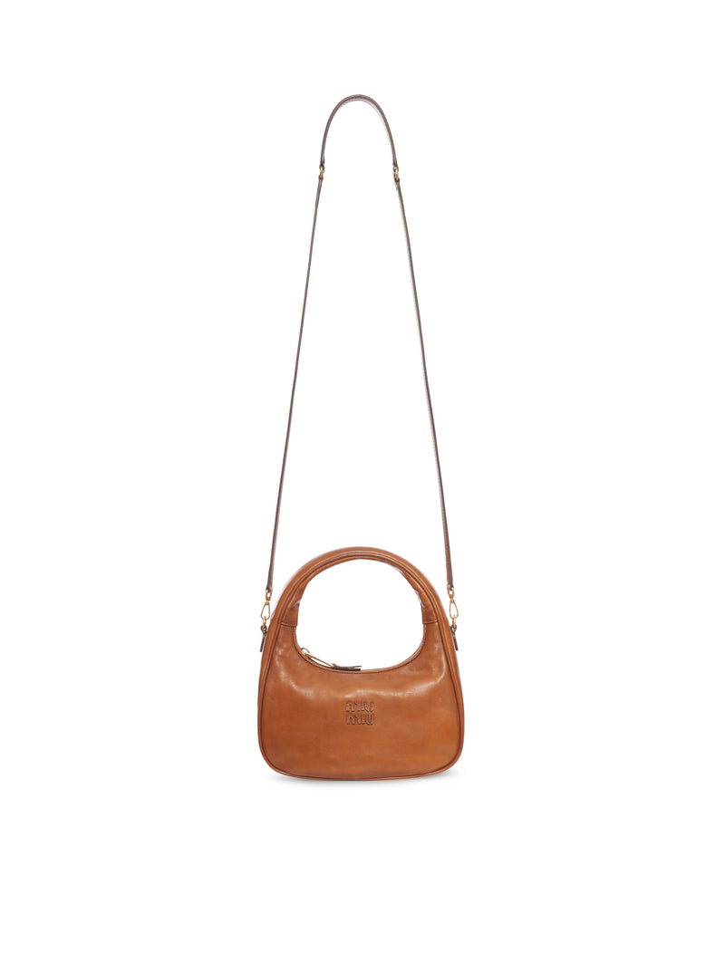 LEATHER SHOULDER BAG WITH LOGO