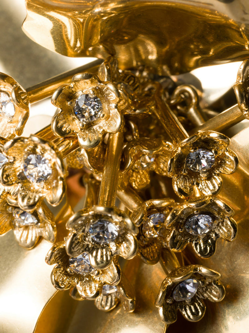 METAL BROOCH WITH CRYSTALS