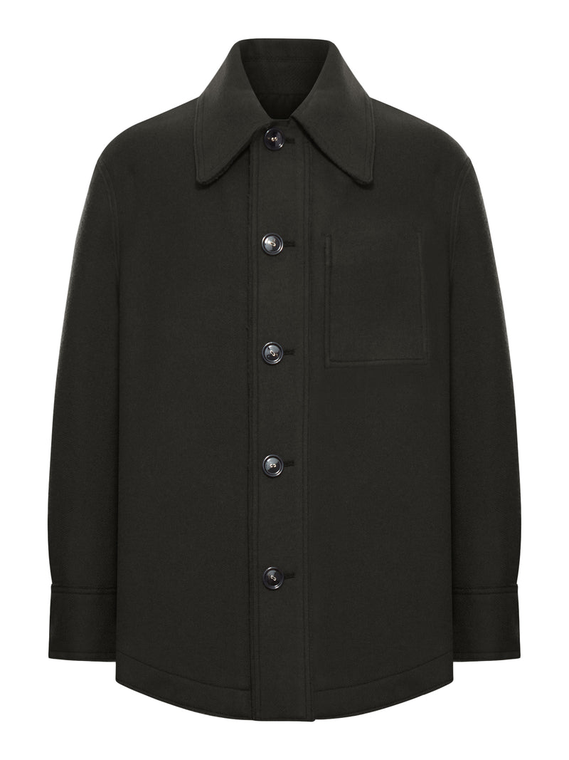 WOOL GABARDINE OVERSHIRT