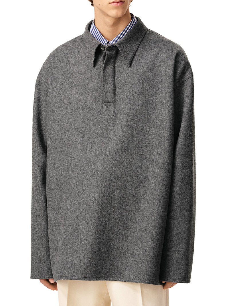 LONG-SLEEVED WOOL POLO SHIRT