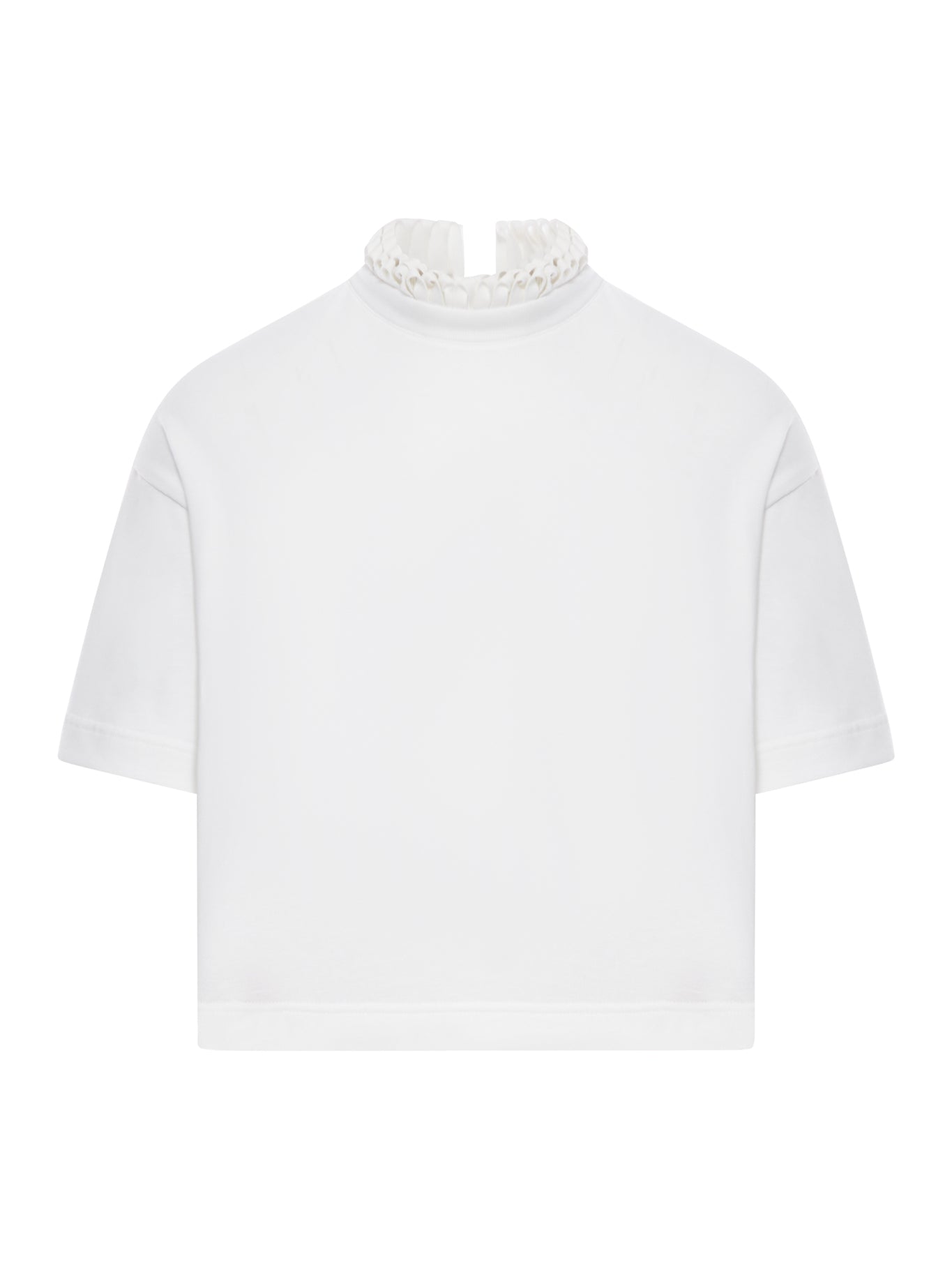 CROPPED COTTON JERSEY T-SHIRT