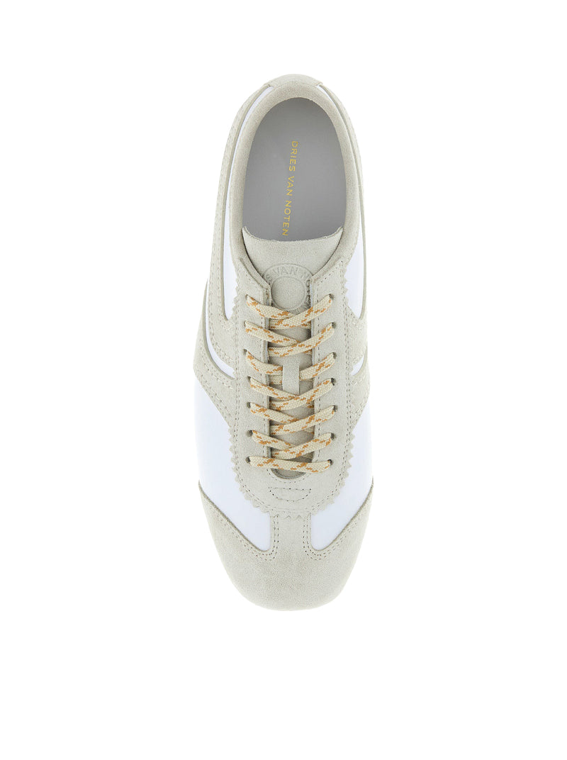TWO-TONE LEATHER AND SUEDE SNEAKERS