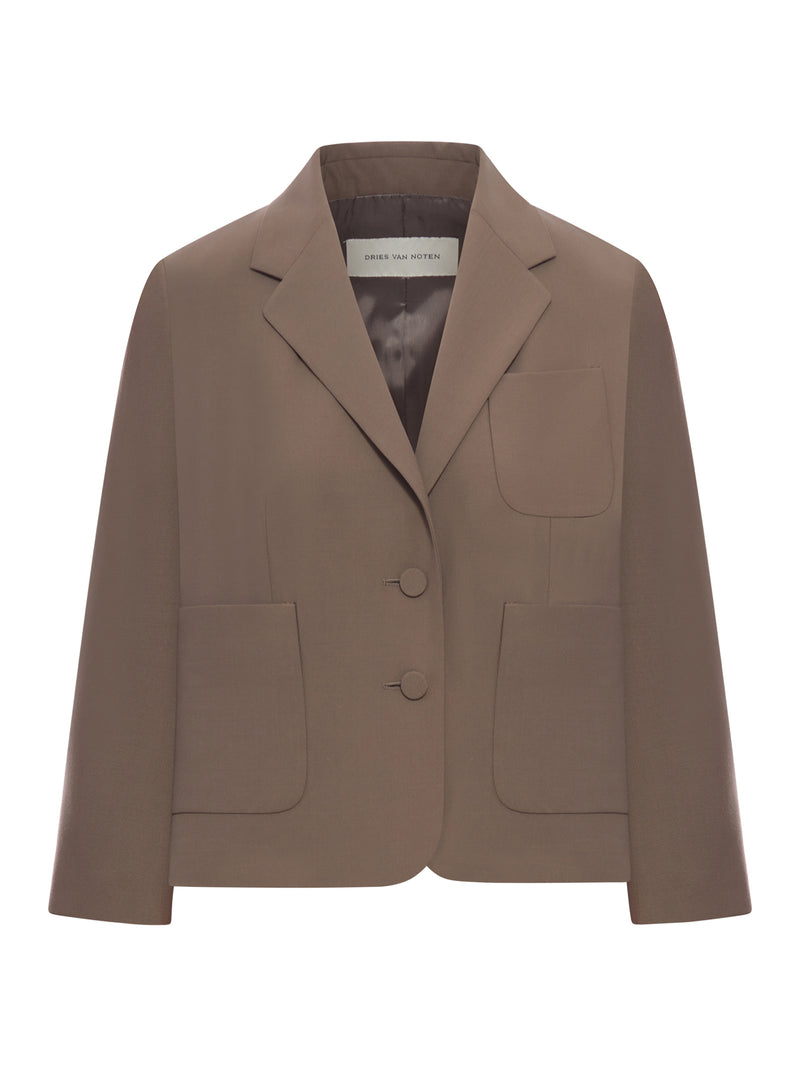 CROPPED WOOL BLEND BLAZER