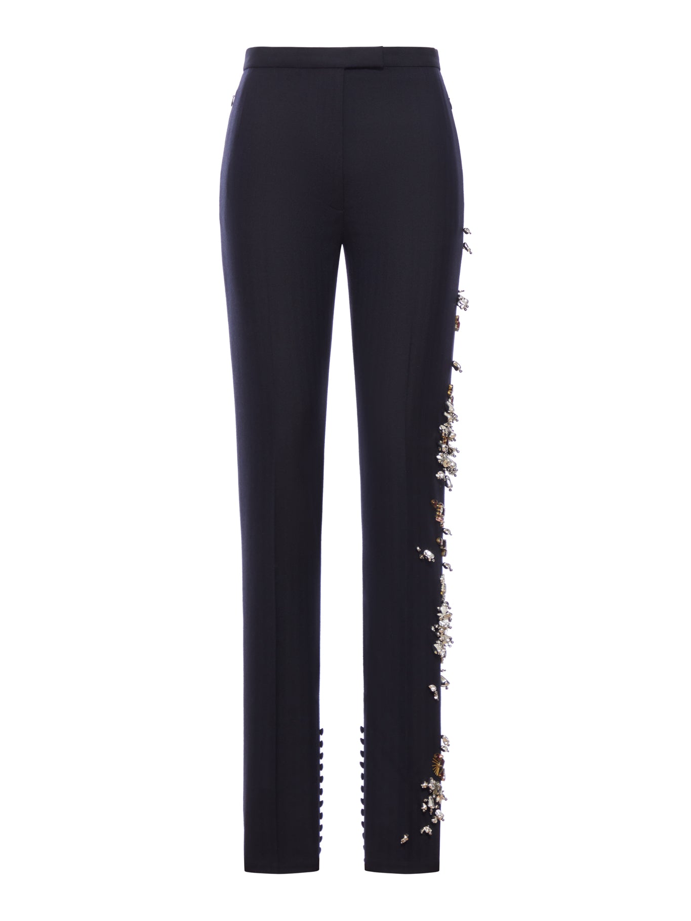 WOOL TROUSERS WITH JEWEL APPLICATIONS