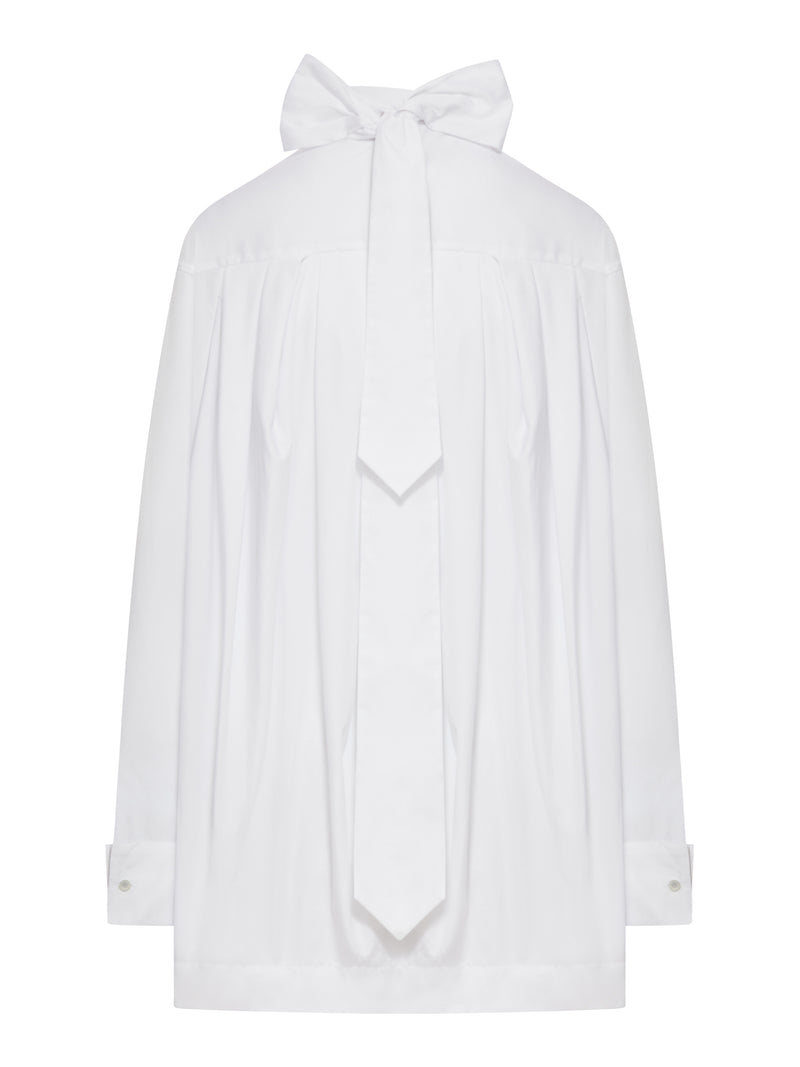 COTTON SHIRT WITH BOW CLOSURE
