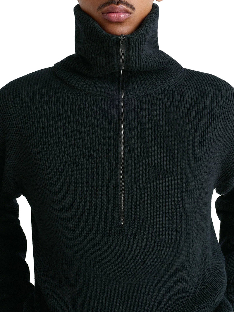 WOOL SWEATER WITH ZIP