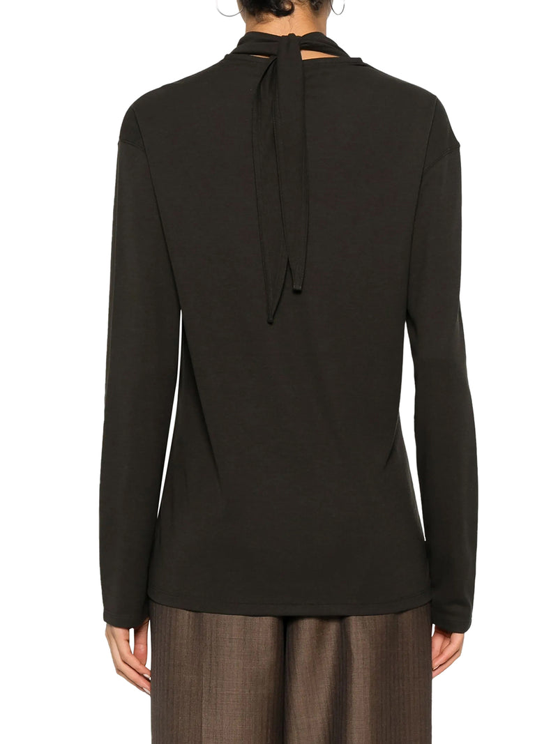 LONG SLEEVED TOP WITH SCARF DETAIL