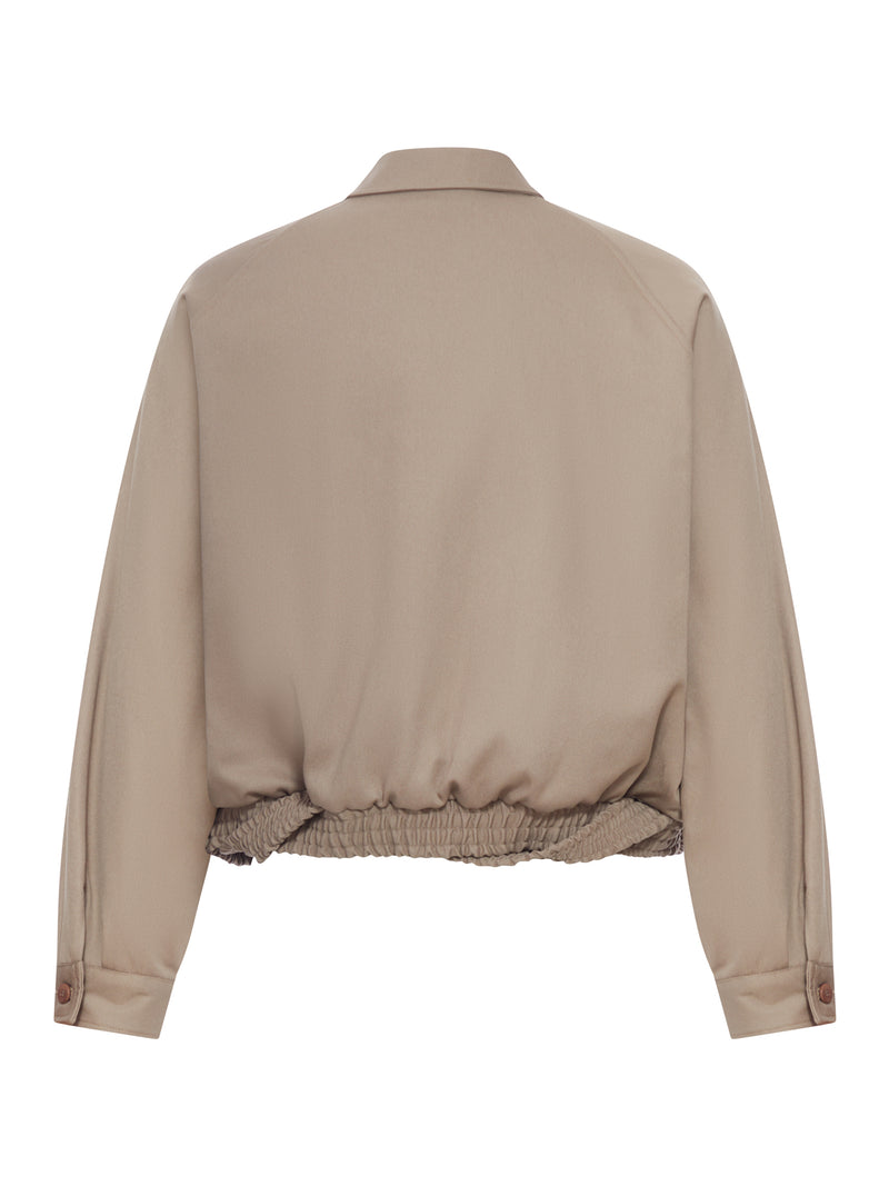 CROPPED JACKET WITH WOVEN ELASTIC