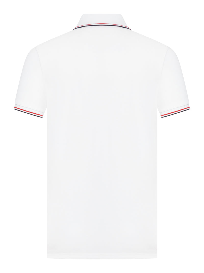 COTTON PIQUET POLO SHIRT WITH TRICOLOUR FINISHES