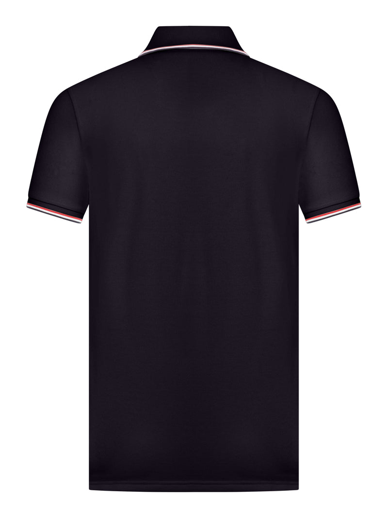 COTTON PIQUET POLO SHIRT WITH TRICOLOUR FINISHES
