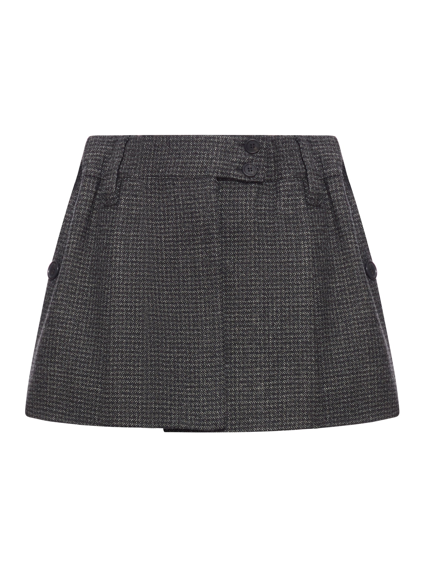 VICHY PATTERN MOULINÉ WOOL MINI SKIRT