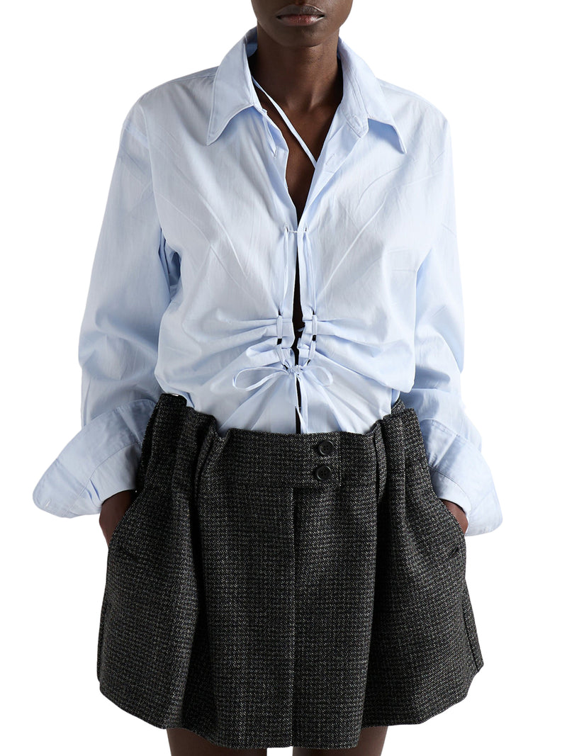 VICHY PATTERN MOULINÉ WOOL MINI SKIRT