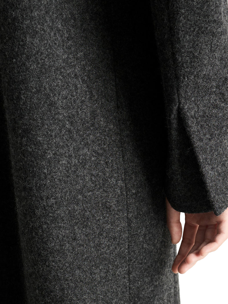 SHETLAND WOOL COAT WITH JEWEL BUTTONS