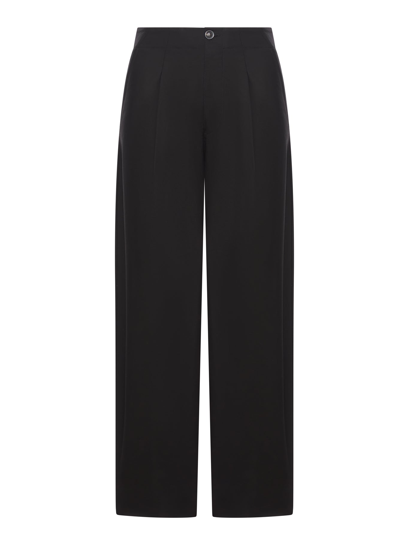 DALEY PLEATED BLACK COTTON TROUSERS