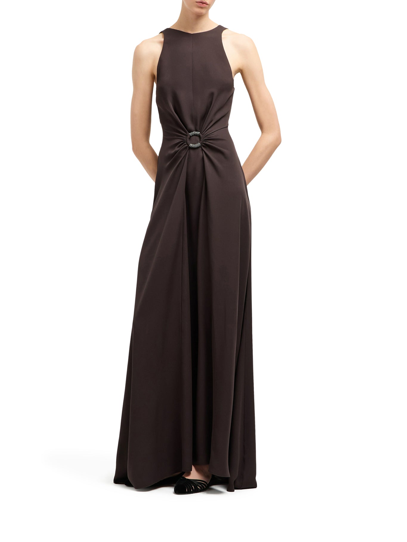 LONG DRESS IN TRIPLE SILK GEORGETTE