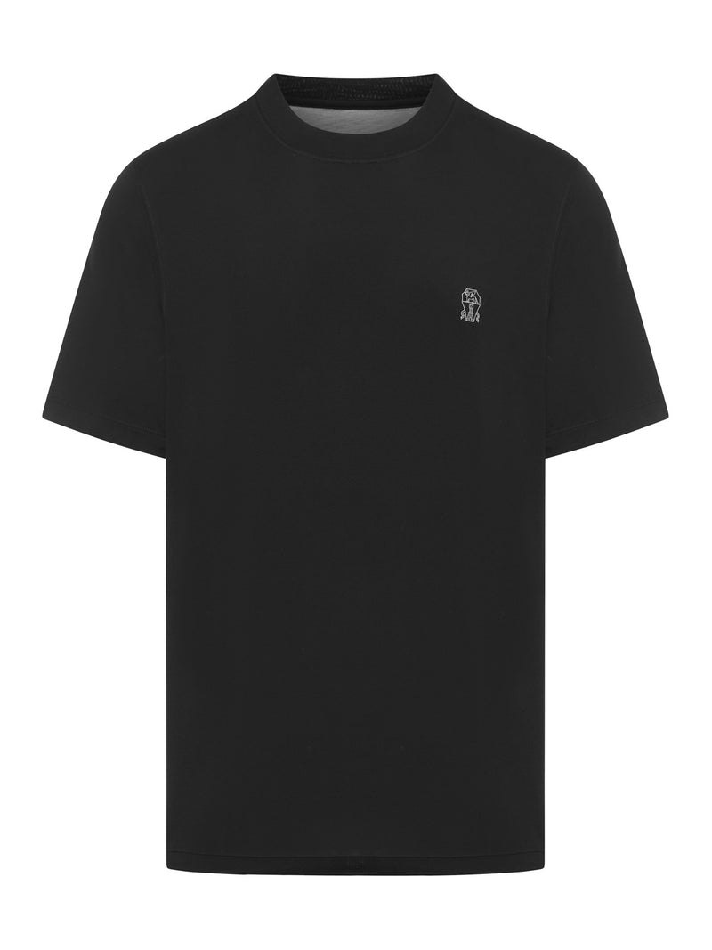 COTTON T-SHIRT WITH CONTRASTING LOGO PRINT